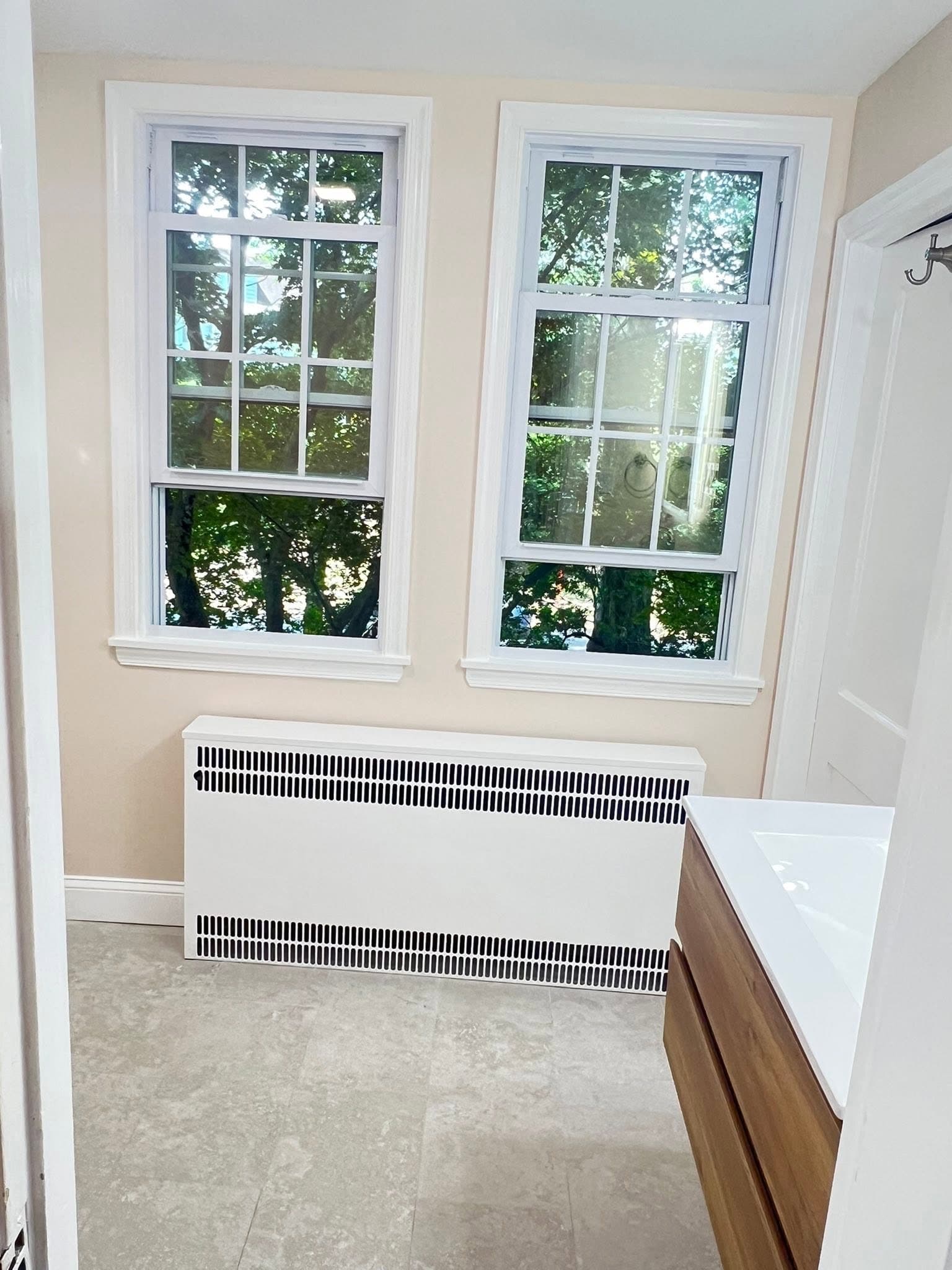 Bathroom with open shower, after view 2