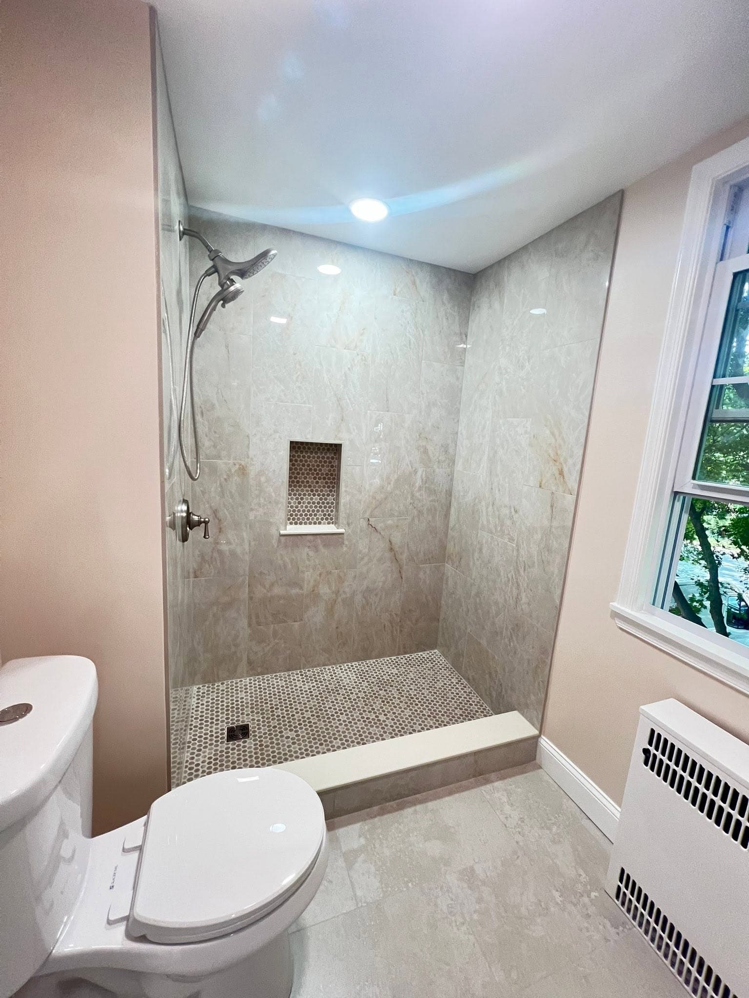Bathroom with open shower, after view 6