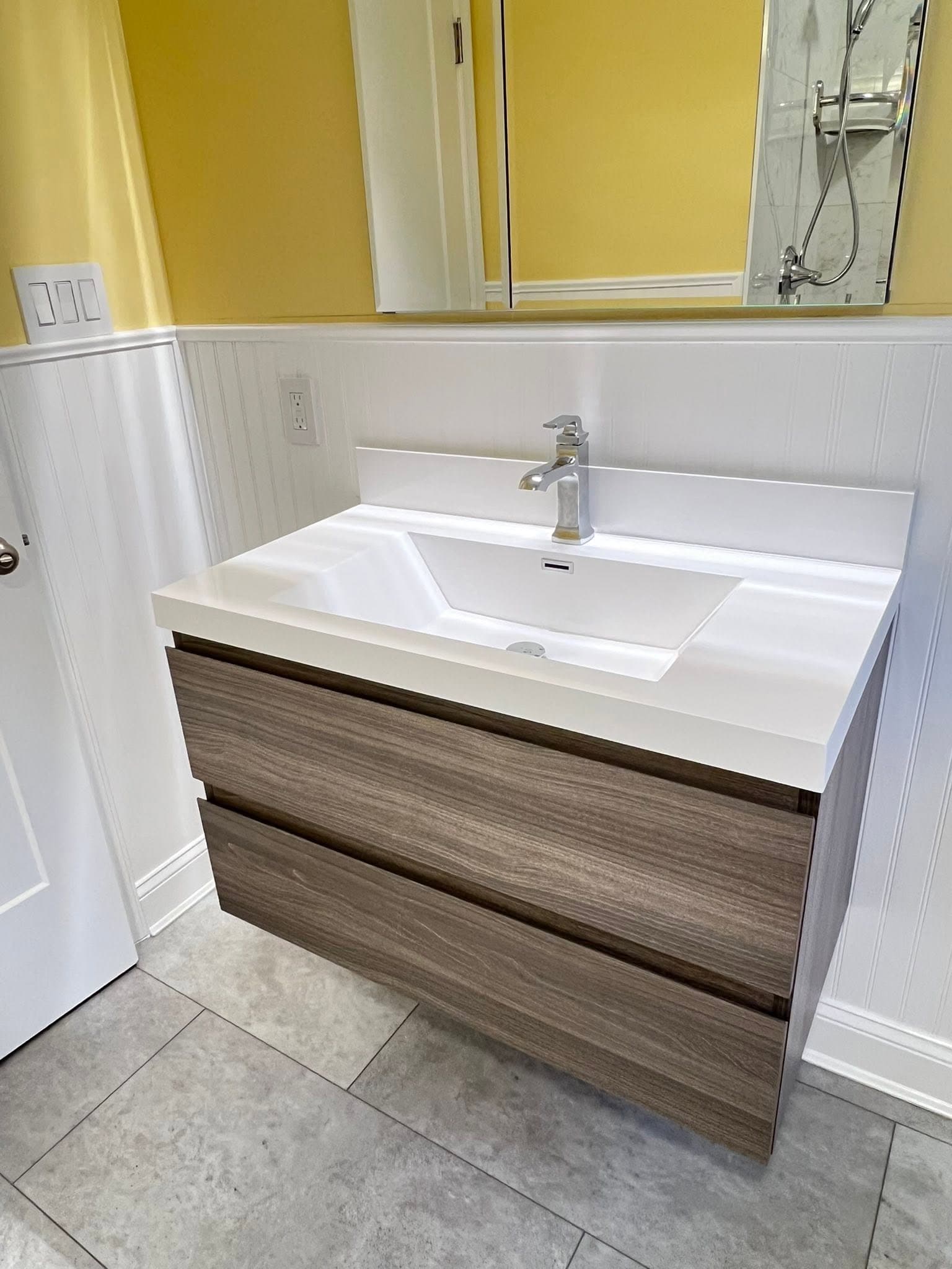 Bathroom with modern vanity, after view 5