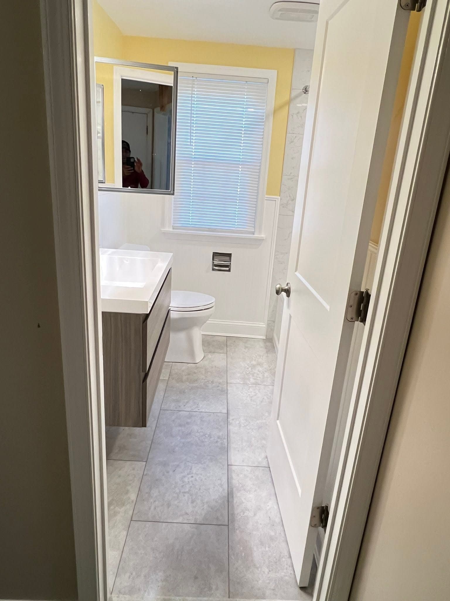 Bathroom with modern vanity, after view 7