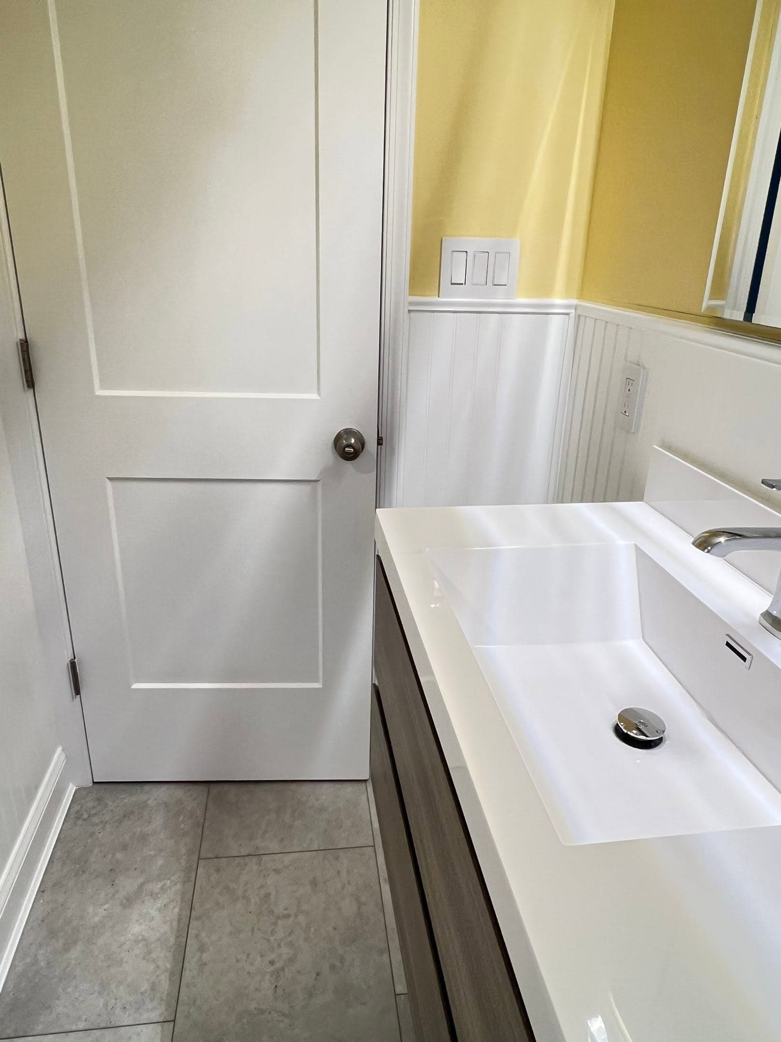 Bathroom with modern vanity, after view 8