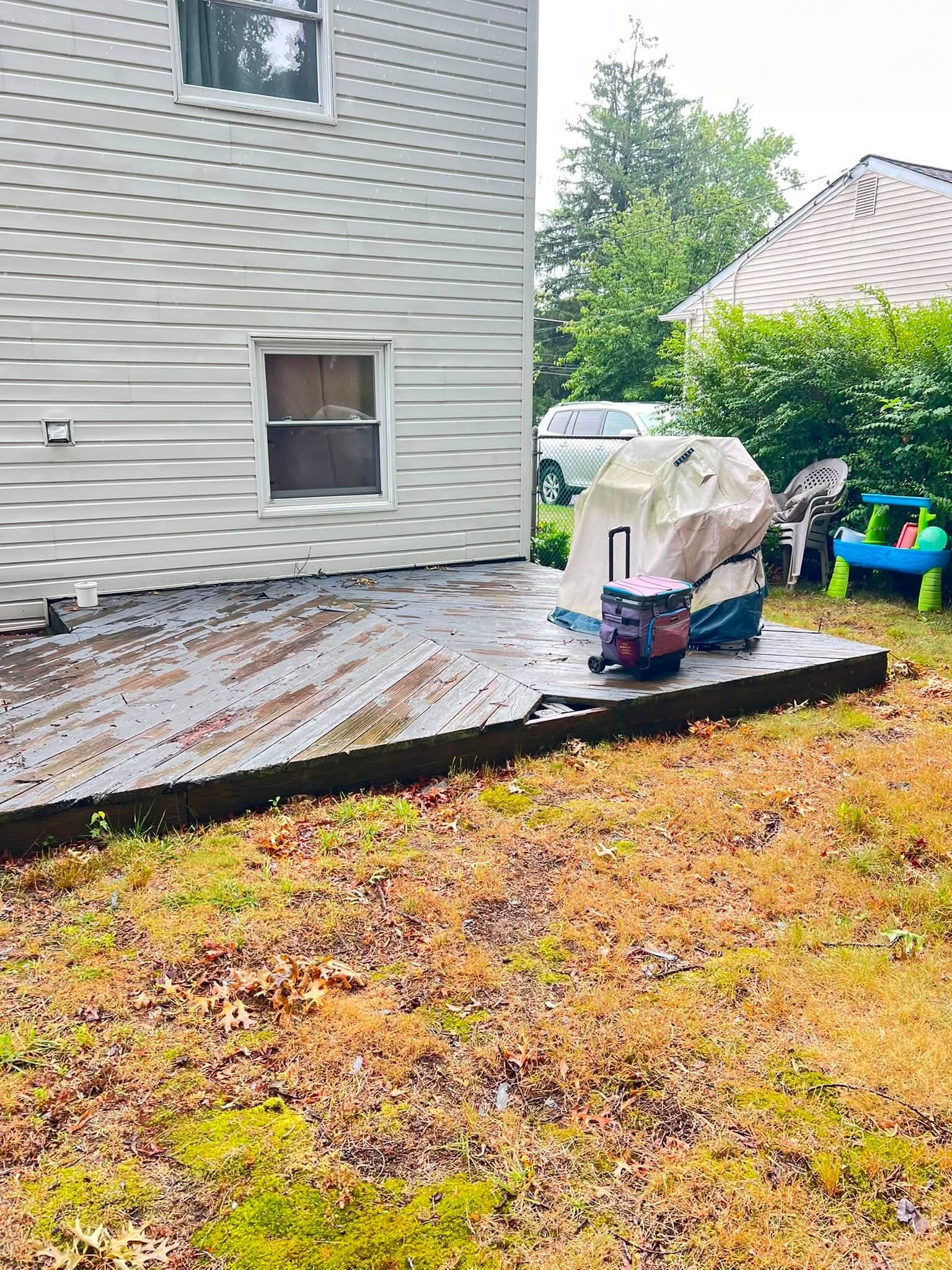 Covered deck, before view 2