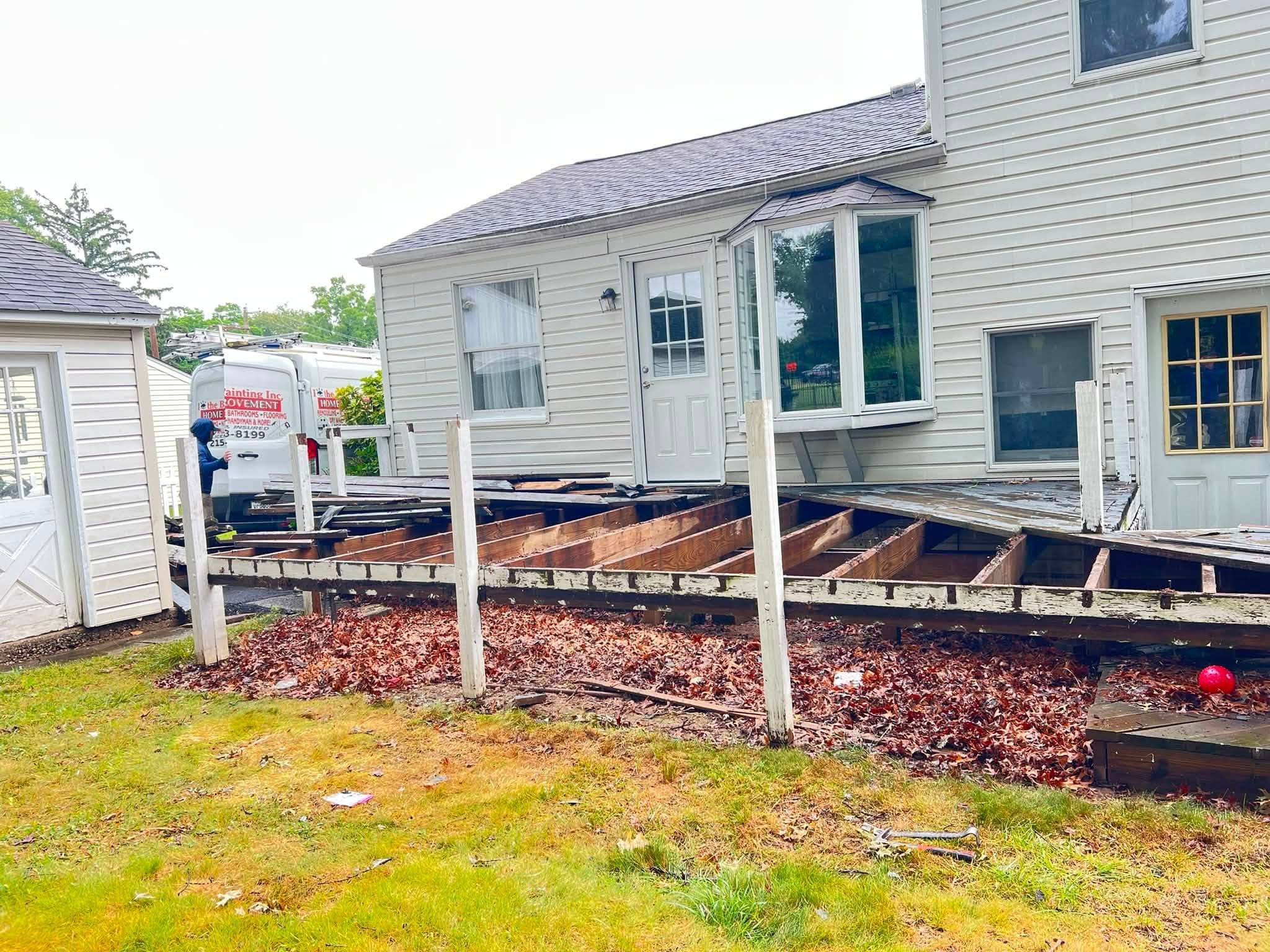 Covered deck, before view 3
