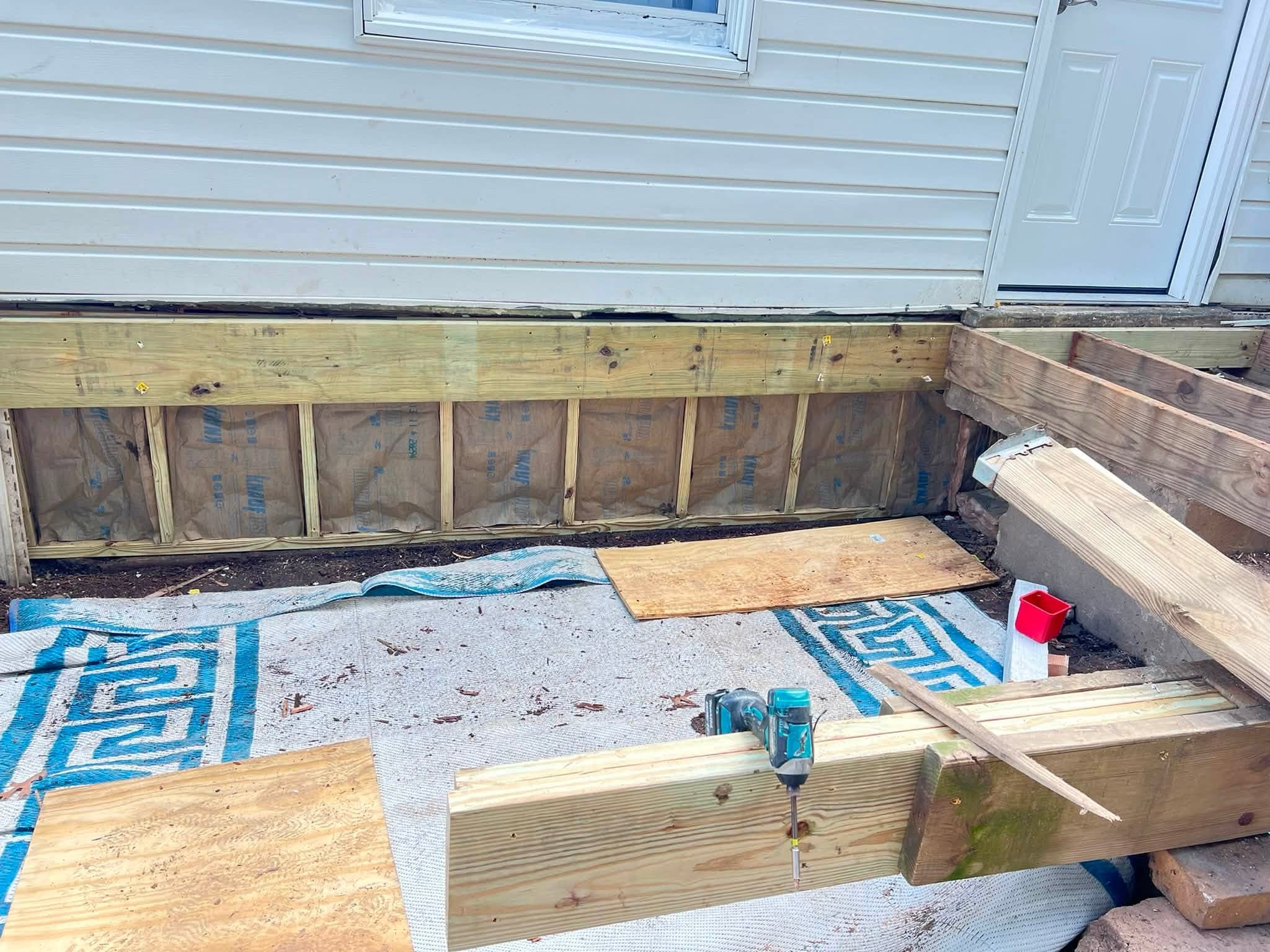 Covered deck, during remodeling view 2