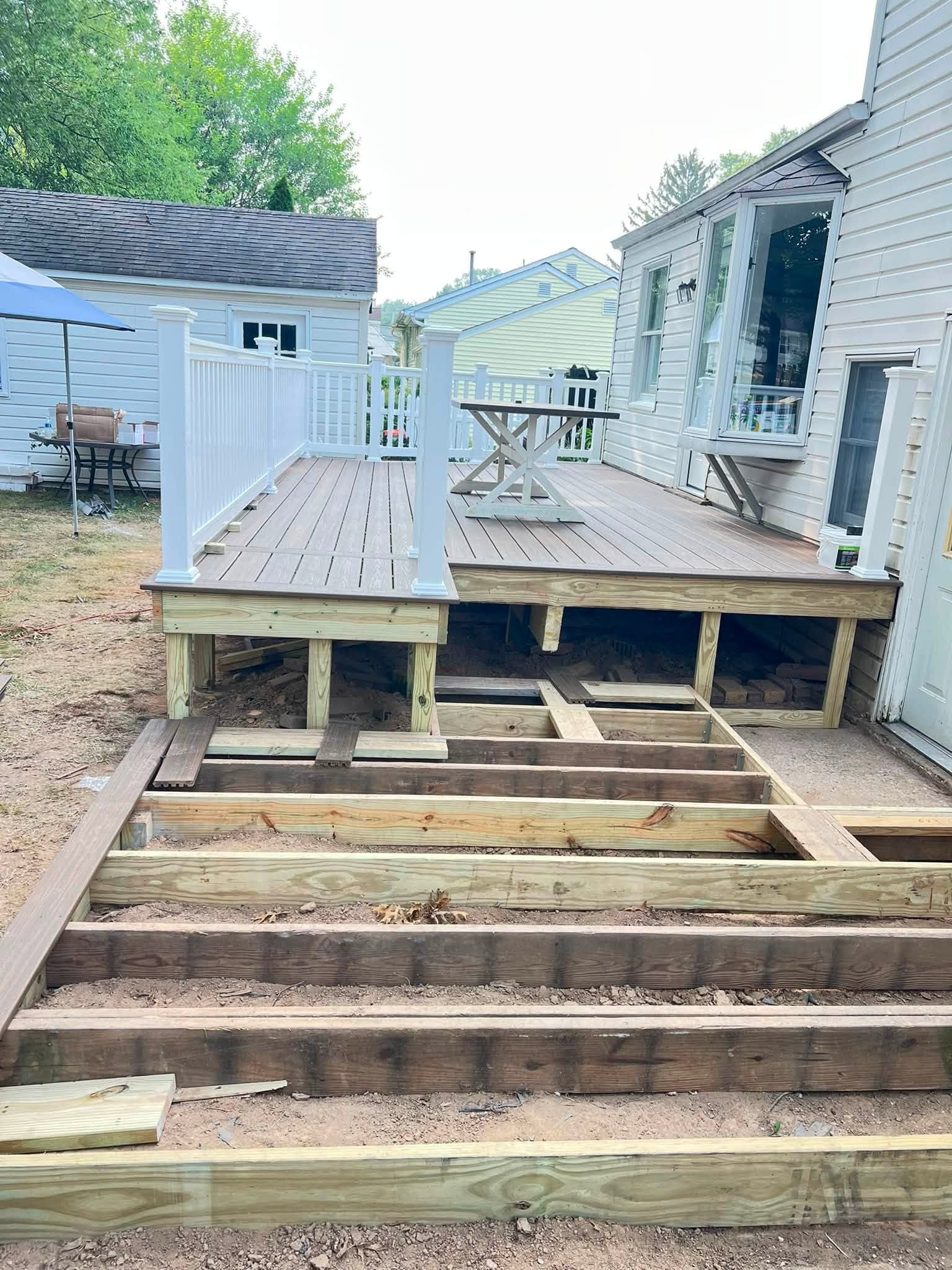 Covered deck, during remodeling view 7