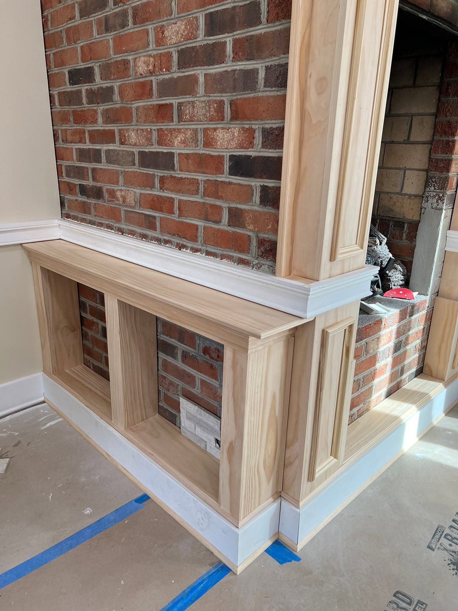 Fireplace room, during remodeling view 2