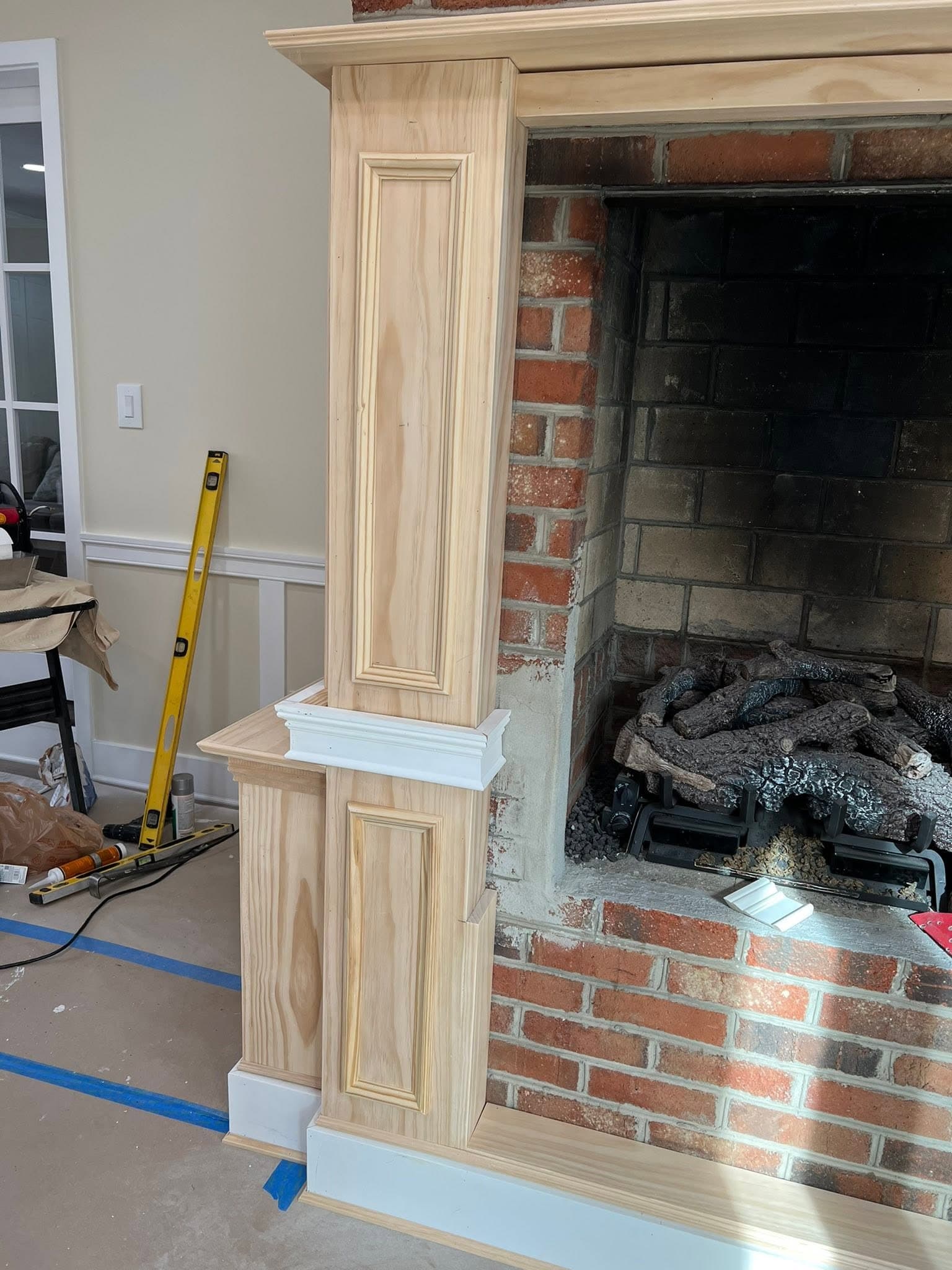 Fireplace room, during remodeling view 3